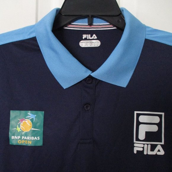 FILA Mens S/S BNP Paribas Navy Tennis Polo Shirt NWOT - Size XL - Picture 1 of 4